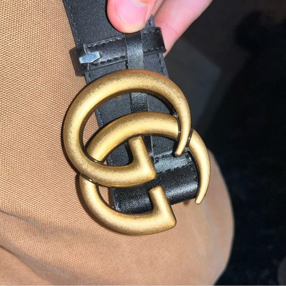 Gucci Double G Marmont Leather Belt Size 48 - Picture 2 of 5